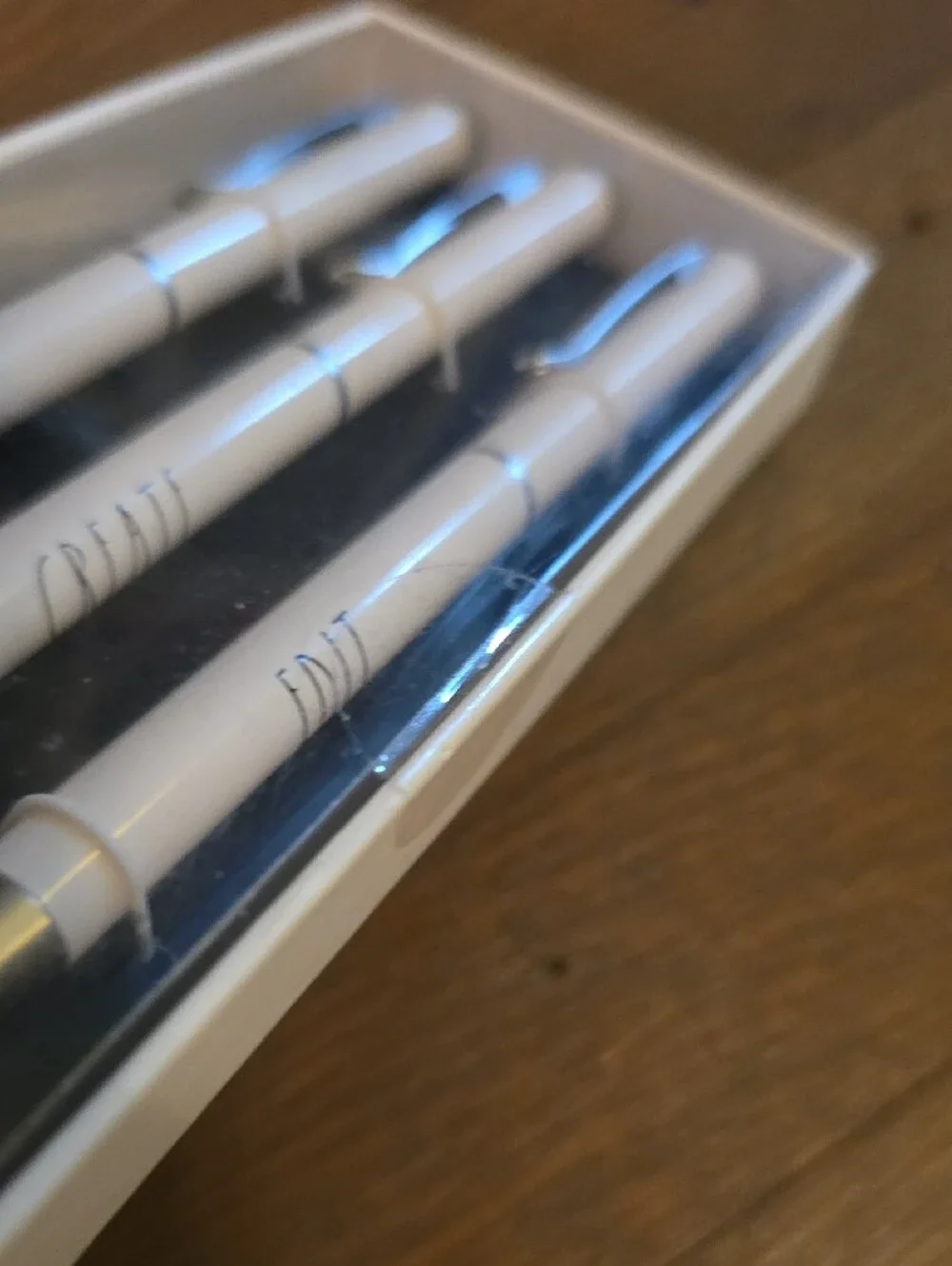Rae Dunn White and Silver Pen Set - Trio Pack 